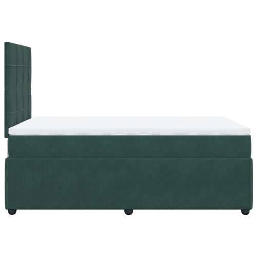 Krevet box spring s madracem tamnozeleni 120x190 cm baršunasti - Tamnozelena 120 x 190 cm Blok s kvadratima Cijena