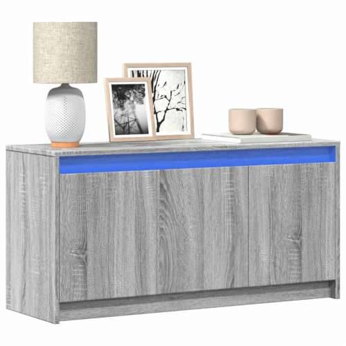 TV ormarić s LED svjetlima boja hrasta 100x34x50 cm drveni - Sivi hrast sonoma 1 Cijena