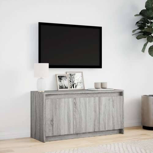 TV ormarić s LED svjetlima boja hrasta 100x34x50 cm drveni - Sivi hrast sonoma 1 Cijena