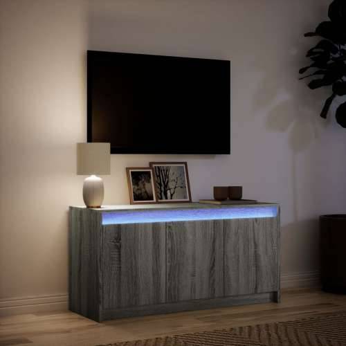 TV ormarić s LED svjetlima boja hrasta 100x34x50 cm drveni - Sivi hrast sonoma 1 Cijena