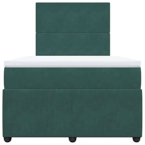 Box spring krevet s madracem tamnozeleni 120x200 cm baršunasti - Tamnozelena 120 x 200 cm Gladak dizajn Cijena