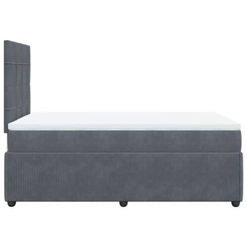 Box spring krevet s madracem tamnosivi 120 x 200 cm baršunasti - Tamno siva 120 x 200 cm Blok s kvadratima Cijena