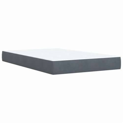 Box spring krevet s madracem tamnosivi 120 x 200 cm baršunasti - Tamno siva 120 x 200 cm Blok s kvadratima Cijena