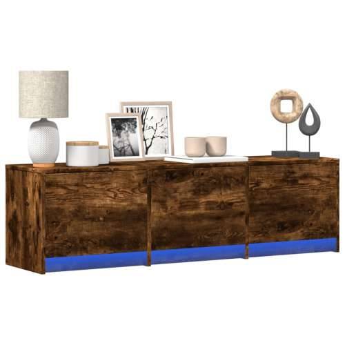 TV ormarić s LED svjetlima boja hrasta 100x34x50 cm drveni - Dimljeni hrast 1 140 cm Cijena
