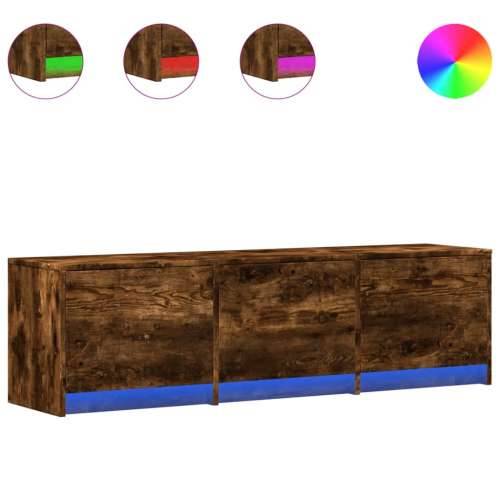 TV ormarić s LED svjetlima boja hrasta 100x34x50 cm drveni - Dimljeni hrast 1 140 cm Cijena