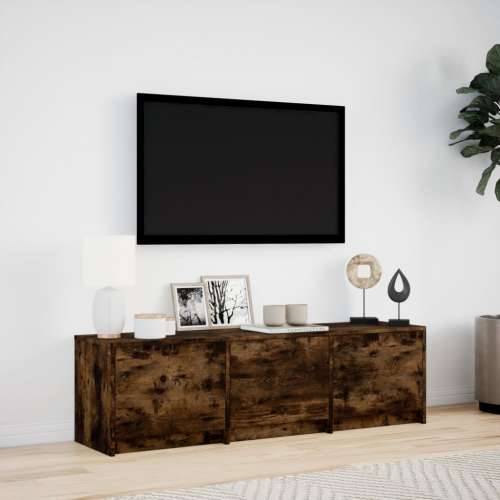 TV ormarić s LED svjetlima boja hrasta 100x34x50 cm drveni - Dimljeni hrast 1 140 cm Cijena