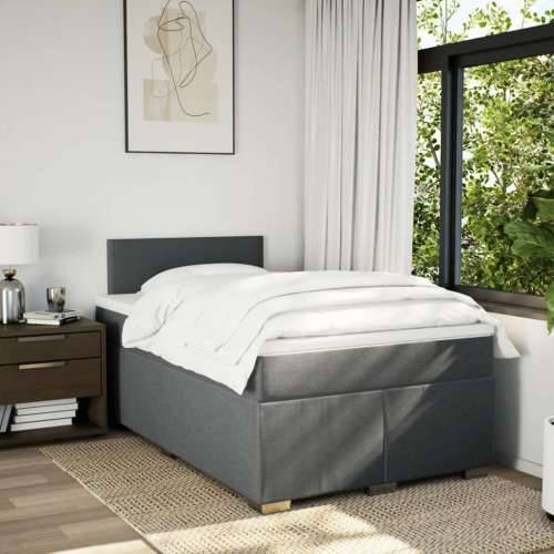 Krevet box spring s madracem tamnosivi 120 x 190 cm tkanina - Tamno siva 120 x 190 cm Gladak dizajn Cijena
