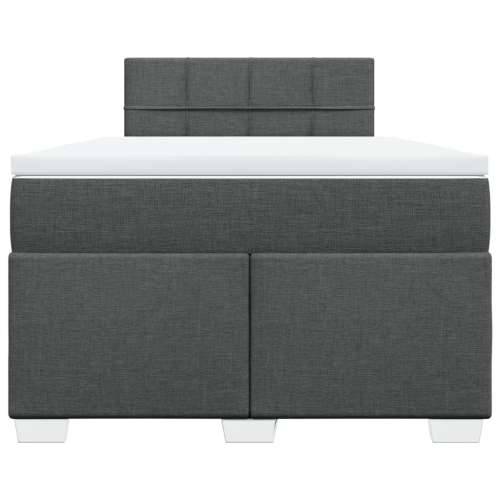 Krevet box spring s madracem tamnosivi 120 x 190 cm tkanina - Tamno siva 120 x 190 cm Blok s kvadratima Cijena