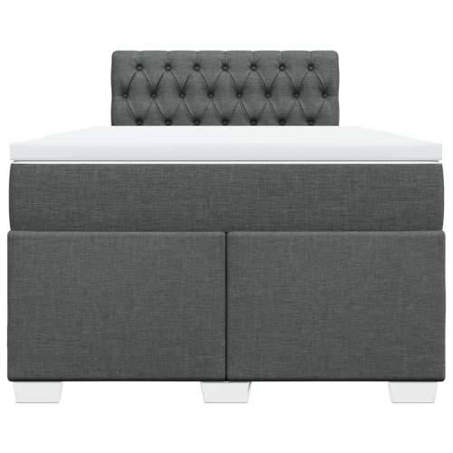 Krevet box spring s madracem tamnosivi 120 x 190 cm tkanina - Tamno siva 120 x 190 cm Dizajn s gumbima Cijena