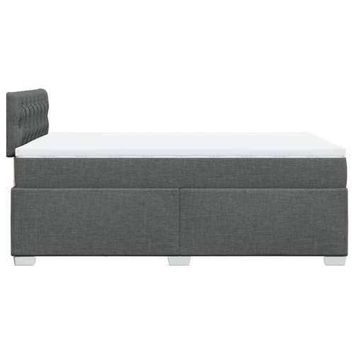 Krevet box spring s madracem tamnosivi 120 x 190 cm tkanina - Tamno siva 120 x 190 cm Dizajn s gumbima Cijena