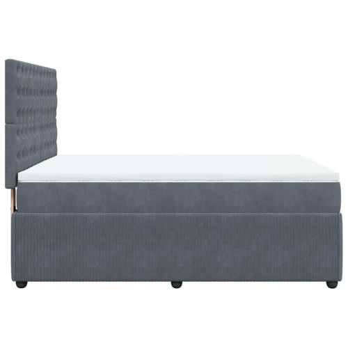 Krevet s oprugama i madracem tamnosivi 140x190 cm baršunasti - Tamno siva 140 x 190 cm gumbi Cijena