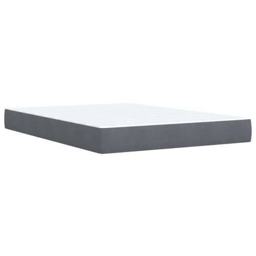 Krevet s oprugama i madracem tamnosivi 140x190 cm baršunasti - Tamno siva 140 x 190 cm gumbi Cijena