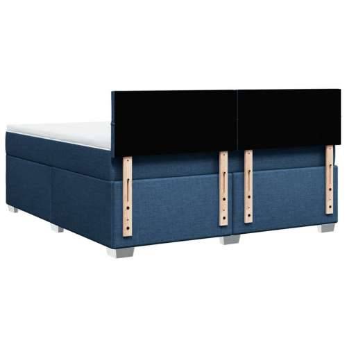 Krevet s oprugama i madracem plavi 180x200 cm od tkanine - Plava 180 x 200 cm Blok s kvadratima Cijena
