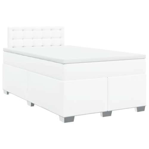 Krevet box spring s madracem bijeli 120x190 cm od umjetne kože - Bijela 120 x 190 cm gumbi Cijena