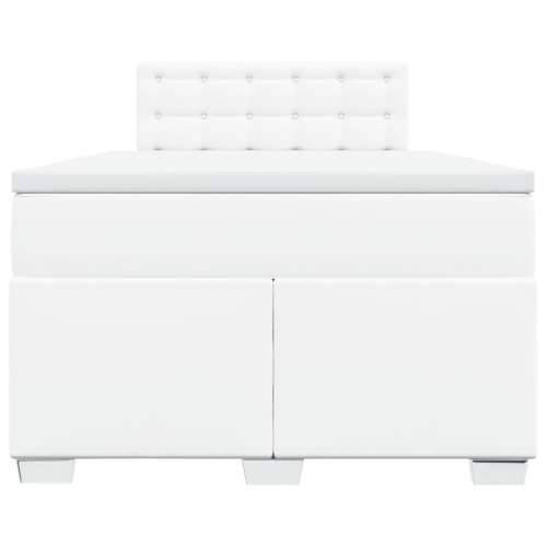 Krevet box spring s madracem bijeli 120x190 cm od umjetne kože - Bijela 120 x 190 cm gumbi Cijena