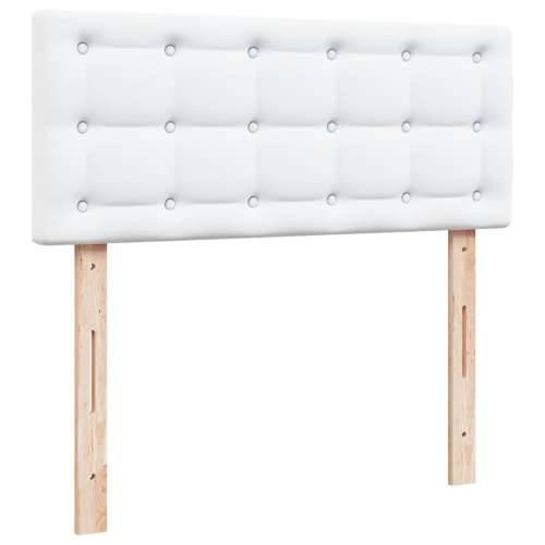 Krevet box spring s madracem bijeli 120x190 cm od umjetne kože - Bijela 120 x 190 cm gumbi Cijena