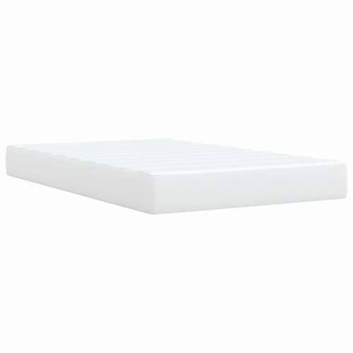 Krevet box spring s madracem bijeli 120x190 cm od umjetne kože - Bijela 120 x 190 cm gumbi Cijena