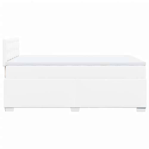 Krevet box spring s madracem bijeli 120x190 cm od umjetne kože - Bijela 120 x 190 cm gumbi Cijena