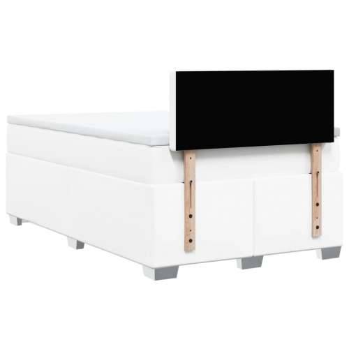 Krevet box spring s madracem bijeli 120x190 cm od umjetne kože - Bijela 120 x 190 cm gumbi Cijena