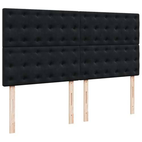 Krevet s oprugama i madracem crni 180x200 cm baršunasti - Crna 180 x 200 cm gumbi Cijena