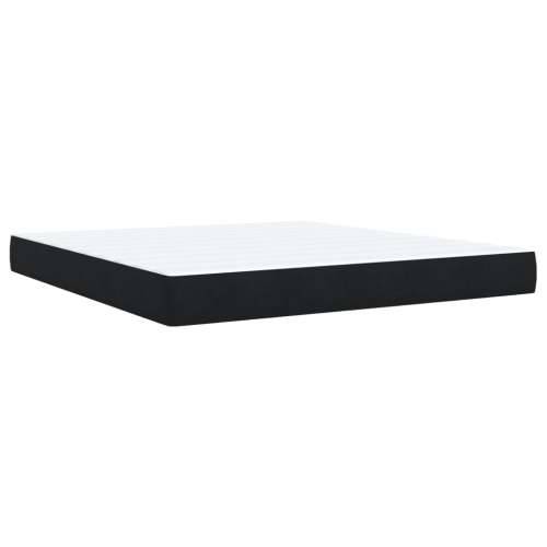 Krevet s oprugama i madracem crni 180x200 cm baršunasti - Crna 180 x 200 cm gumbi Cijena