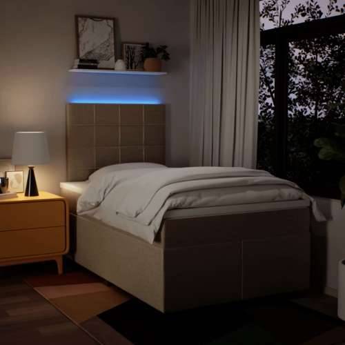 Krevet box spring s madracem krem 120 x 190 cm od tkanine - Krema 120 x 190 cm Blok s kvadratima Cijena