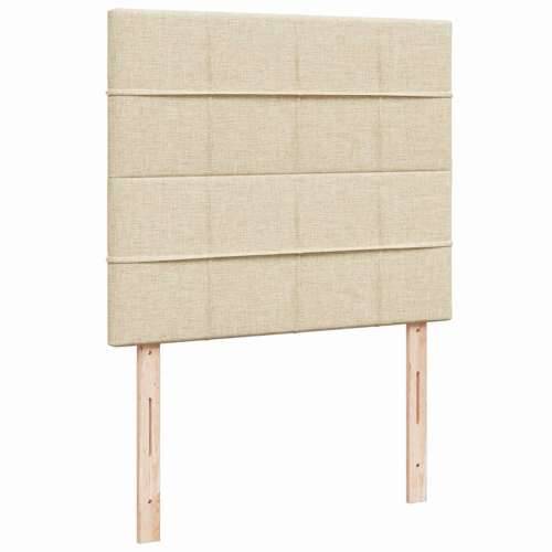 Krevet box spring s madracem krem 120 x 190 cm od tkanine - Krema 120 x 190 cm Blok s kvadratima Cijena