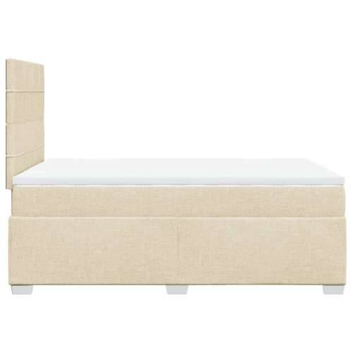 Krevet box spring s madracem krem 120 x 190 cm od tkanine - Krema 120 x 190 cm Blok s kvadratima Cijena