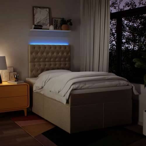 Krevet box spring s madracem krem 120 x 190 cm od tkanine - Krema 120 x 190 cm Dizajn s gumbima Cijena
