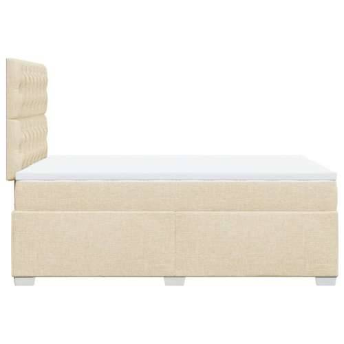 Krevet box spring s madracem krem 120 x 190 cm od tkanine - Krema 120 x 190 cm Dizajn s gumbima Cijena