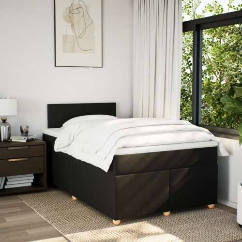 Krevet box spring s madracem crni 120 x 190 cm od tkanine - Crna 120 x 190 cm Gladak dizajn Cijena