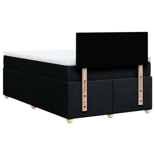 Krevet box spring s madracem crni 120 x 190 cm od tkanine - Crna 120 x 190 cm Gladak dizajn Cijena