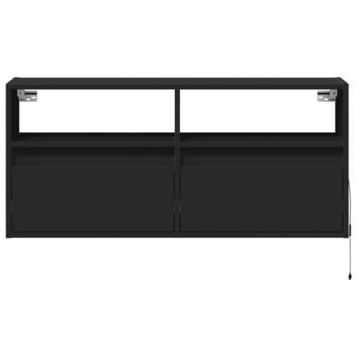 Zidni TV ormarić s LED svjetlima crni 100x31x45 cm - Crna 1 100 cm Cijena
