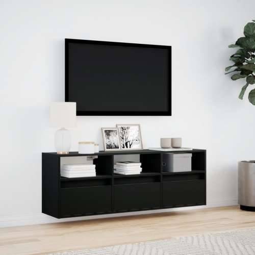 Zidni TV ormarić s LED svjetlima crni 130x31x45 cm - Crna 1 130 cm Cijena