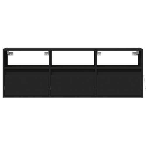 Zidni TV ormarić s LED svjetlima crni 130x31x45 cm - Crna 1 130 cm Cijena