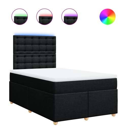 Krevet box spring s madracem crni 120 x 190 cm od tkanine - Crna 120 x 190 cm gumbi Cijena