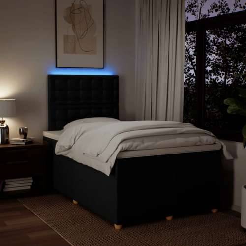 Krevet box spring s madracem crni 120 x 190 cm od tkanine - Crna 120 x 190 cm gumbi Cijena
