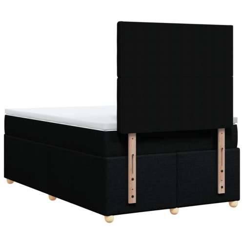 Krevet box spring s madracem crni 120 x 190 cm od tkanine - Crna 120 x 190 cm gumbi Cijena