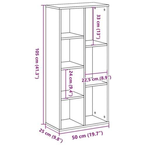 Regal za knjige boja starog drva 50x25x105 cm drveni - Staro drvo 1 Cijena