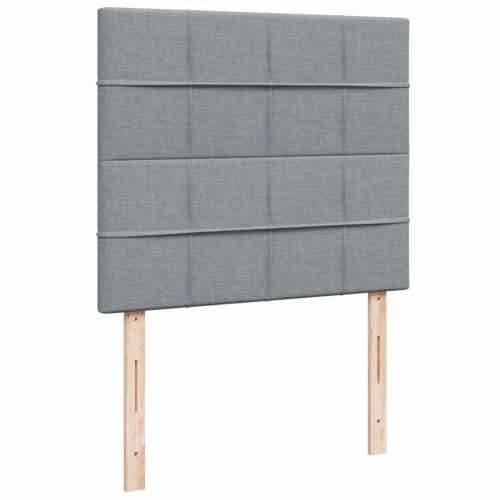 Krevet s oprugama i madrac svjetlosivi 120 x 200cm od tkanine - Svjetlosiva 120 x 200 cm Blok s kvadratima Cijena