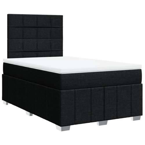 Krevet s oprugama i madracem crni 120 x 200cm od tkanine - Crna 120 x 200 cm Blok s kvadratima Cijena