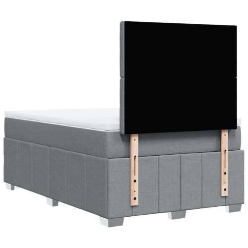 Krevet s oprugama i madrac svjetlosivi 120 x 200cm od tkanine Svjetlosiva 120 x 200 cm gumbi Cijena