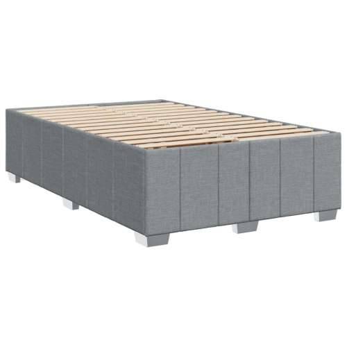 Krevet s oprugama i madrac svjetlosivi 120 x 200cm od tkanine Svjetlosiva 120 x 200 cm gumbi Cijena