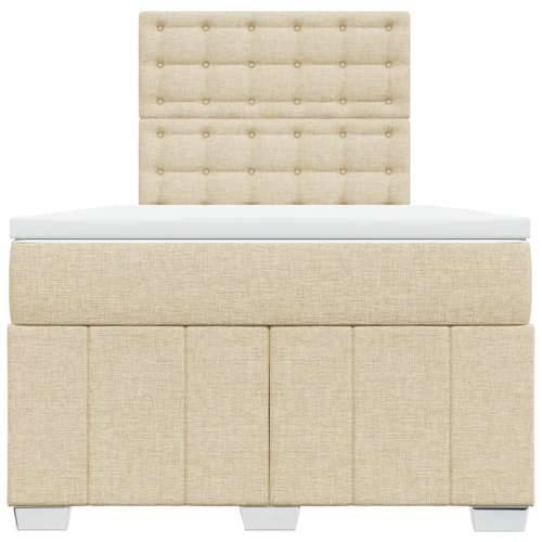 Krevet s oprugama i madracem krem 120 x 200 cm od tkanine - Krema 120 x 200 cm gumbi Cijena