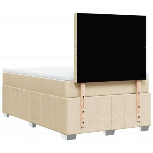 Krevet s oprugama i madracem krem 120 x 200 cm od tkanine - Krema 120 x 200 cm gumbi Cijena