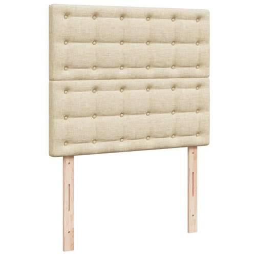 Krevet s oprugama i madracem krem 120 x 200 cm od tkanine - Krema 120 x 200 cm gumbi Cijena