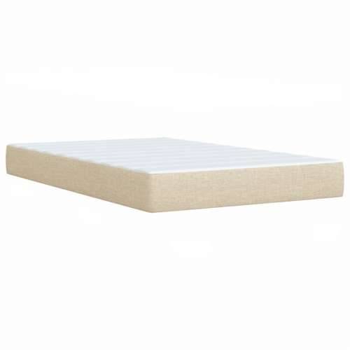 Krevet s oprugama i madracem krem 120 x 200 cm od tkanine - Krema 120 x 200 cm gumbi Cijena
