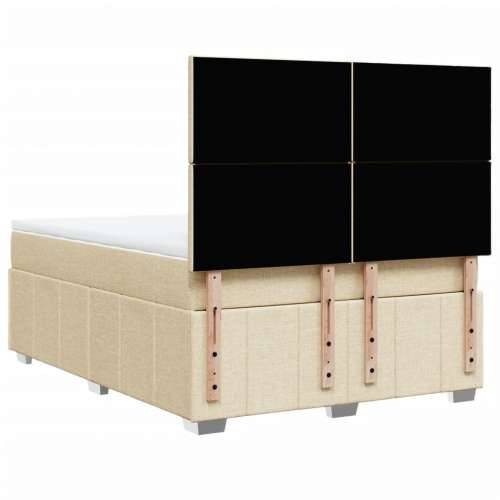 Krevet s oprugama i madracem krem 140 x 190 cm od tkanine - Krema 140 x 190 cm Gladak dizajn Cijena
