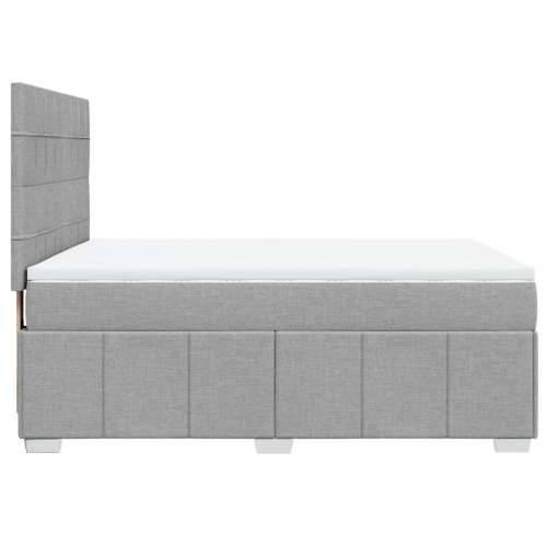 Krevet s oprugama i madracem svjetlosivi 140x190 cm od tkanine Svjetlosiva 140 x 190 cm Blok s kvadratima Cijena