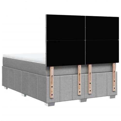 Krevet s oprugama i madracem svjetlosivi 140x190 cm od tkanine Svjetlosiva 140 x 190 cm Blok s kvadratima Cijena
